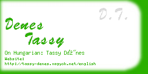 denes tassy business card